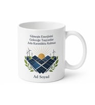 Güneş Paneli Temalı Baskılı Kupa Bardak Mühendis Hediye Enerji Tasarım