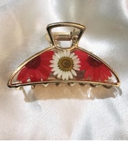 Epoksi Kırmızı Papatyalı Toka
