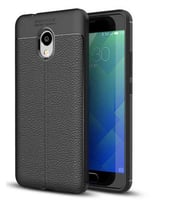 Meizu M5S Kılıf Deri Tarzı Niss Silikon Case (Siyah)