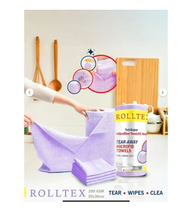 Rolltex Yırt Kopar %100 Mikrofiber Temizlik Bezi 30X30CM 20'li Yeşil Renk