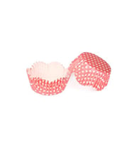 Kek Kalıbı Pet Kapsül 65*38 Mm Kağıt Cupcake Kağıdı (100 Adet)  Puantiyeli Pembe