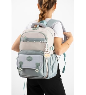 Ventis Unisex Okul Çantası Ortaokul Lise Sırt Çantası 43*30 Cm Su Geçirmez Kumaş Çok Cepli Vnt1-F