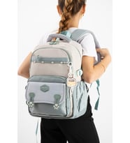 Ventis Unisex Okul Çantası Ortaokul Lise Sırt Çantası 43*30 Cm Su Geçirmez Kumaş Çok Cepli Vnt1-F
