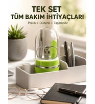 Yeşil Tırnak Bakım Seti Cımbız Makas Tırnak Makası ve Törpü