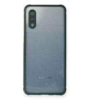 Newface Samsung Galaxy A02 Kılıf Miami Şeffaf Silikon - Koyu Yeşil