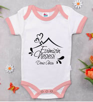 BK Kids Kişiye Özel Pembe Bebek Body Zıbın - Model 91