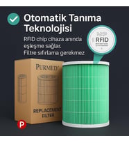 Xiaomi Smart Air Purifier 4 Uyumlu Mor HEPA Filtre Yedek Filtre PM2.5 ve Alerjen Temizleyici