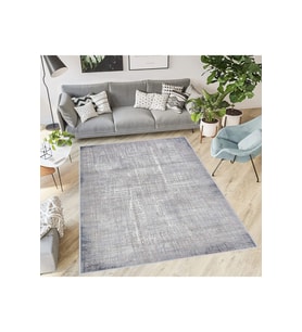 Rovigo Home Dijital Baskı Yıkanabilir Kaymaz Taban Salon Halısı RVG0395 (Gri)