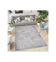 Rovigo Home Dijital Baskı Yıkanabilir Kaymaz Taban Salon Halısı RVG0395 (Gri)