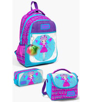 Coral High Kids Pembe Mavi Peri Desenli 3’lü Okul Çanta Seti SET0123484