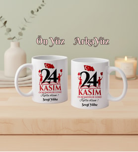 Kişiye Özel 24 Kasım Öğretmenler Günü Kupa Bardak