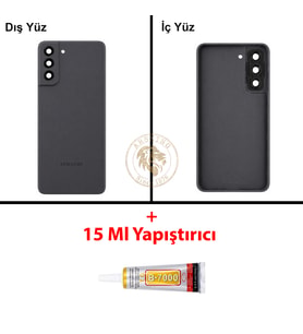 Samsung S21 Fe Grafit Arka Pil Kapağı Batarya Kapağı Lazer Kesim + B-7000 Yapıştırıcı