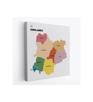 Kırklareli İli ve İlçeler Haritası  Dekoratif Kanvas Tablo 1395