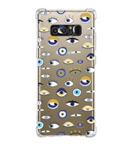 PrintiFy Samsung Galaxy Note 8 Uyumlu Nazar Boncuğu 2 Baskılı Şeffaf Köşe Korumalı Antişok Kılıf