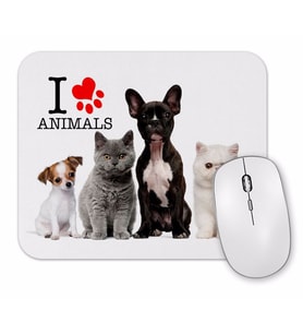 I Love Animals  Kedi Köpek Cat Dog Pet Hayvan Mouse Pad