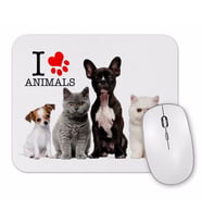I Love Animals  Kedi Köpek Cat Dog Pet Hayvan Mouse Pad