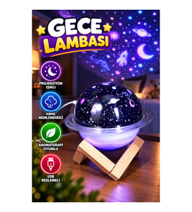 USB Hava Nemlendirici – Projeksiyonlu Gece Lambası ve Aromaterapi Özellikli Masaüstü Tasarım