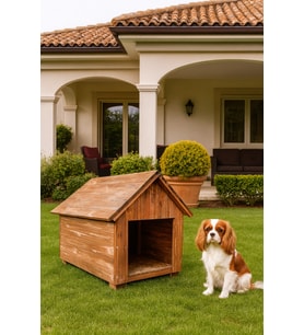 Küçük Irk Köpekler Için Doğal Ahşap Kulübe Dış Mekan Köpek Evi Kedi Evi