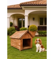 Küçük Irk Köpekler Için Doğal Ahşap Kulübe Dış Mekan Köpek Evi Kedi Evi