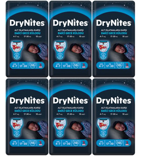 Drynites Emici Gece Külodu/Külot Bez Erkek 4-7 Yaş 17-30KG Small 60 Adet 6PK*10 AltIslatmalara Karşı