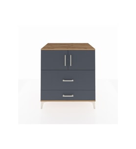Kronos Şifonyer 2 Raflı 2 Çekmeceli 2 Kapaklı 88x59x96 Çam-Antrasit