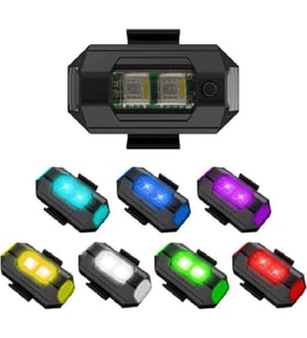 Best Kablosuz Mini Çakar Lamba - Kablosuz 7 Renk Çakarlı Lamba LED - Araba Motosiklet Bisiklet (Siyah - Beyaz)