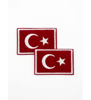 Bayrak Peç Kırmızı 2 Adet 4x6 cm Arkası Cırtlı (Kara Kuvvetleri Kol Peçi)