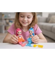 2'li Deniz Kızı Bebek Seti - Hareketli Eklemler ve Aksesuarlı - Pembe & Mavi
