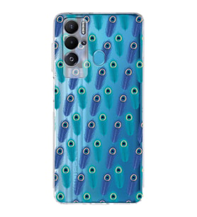 PrintiFy Tecno Pova Neo ile Uyumlu Nazar Boncuğu 4 Baskılı Kamera Korumalı Şeffaf Silikon Kılıf