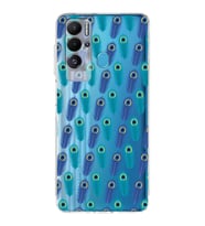 PrintiFy Tecno Pova Neo ile Uyumlu Nazar Boncuğu 4 Baskılı Kamera Korumalı Şeffaf Silikon Kılıf