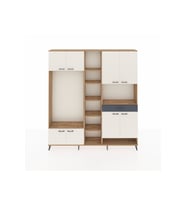 Arges Dolap 12 Raflı Tek Çekmeceli 8 Kapaklı 220x30x243 Çam-Aytaşı/Antrasit