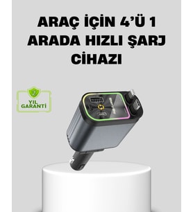 Araç 66W 4 Portlu Hızlı Led Işıklı