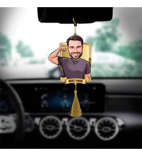 Karizmatik Erkek Karikatürlü Araba Süsü