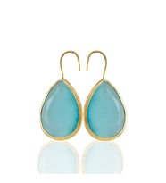 Kadir Jewellery 22 Ayar Altın Kaplama Damla Taşlı Küpe -El İşçiliği Ve Hipoalerjenik Küpe