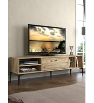 Wood'n Love Milan Tv Ünitesi Minifiks Bağlantı , Dolap Metal Ayak - Atlantik Çam / Siyah