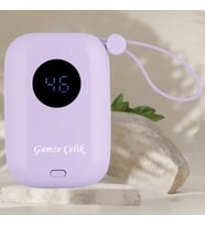 KİŞİYE ÖZEL İSİM BASKILI Hızlı Şarj Powerbank 10000 mAh (Mor)