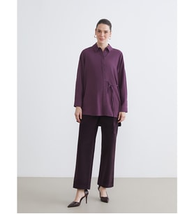 LCWAIKIKI Classic Bordo Standart Fit Kadife Kadın Pantolon