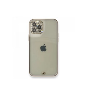Newface Apple iPhone 12 Pro Kılıf Liva Taşlı Silikon - Mor