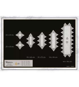 Salon Takımı 5 Parça Dantel Masa Örtüsü Runner Seti Çeyizlik Mimoza Model Krem