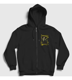Presmono Unisex Siyah Crime Queen Adam Lambert Fermuarlı Kapüşonlu Sweatshirt 397177tt