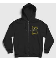 Presmono Unisex Siyah Crime Queen Adam Lambert Fermuarlı Kapüşonlu Sweatshirt 397177tt
