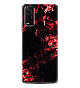 Vivo Y11S Kılıf Silikon Desen Özel Seri Red Smoke 1745