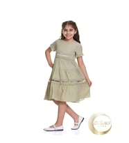 Gülücük Kids Kız Çocuk Bürümcük Elbise 865 - Yeşil - 7 YAŞ (Yeşil)