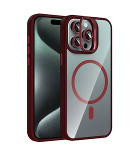 Joko Apple İphone 14 Pro Max Remim Lensli Magsafe Standlı Kapak - Bordo