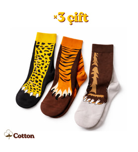 Carnaval Socks 3’lü Safari Temalı Eğlenceli Çorap Seti