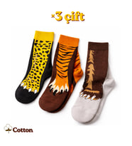 Carnaval Socks 3’lü Safari Temalı Eğlenceli Çorap Seti