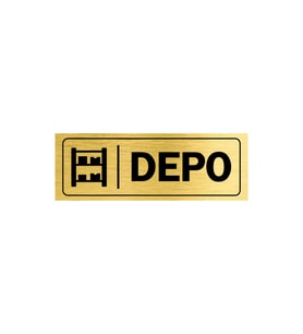 Depo Kapı Yazısı Metal Kapı Isimliği Gold 23 X 8 Cm Gold