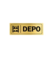 Depo Kapı Yazısı Metal Kapı Isimliği Gold 23 X 8 Cm Gold