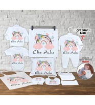 Minito Baby İsme Özel 13'lü Pamuklu Kız Bebek Hastane Çıkışı Seti_MT_251