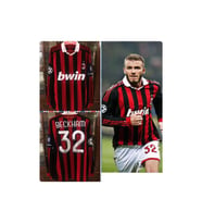 Profesyonel İthal Kalite Ac Milan 2009 İç Saha Şampiyonlar Ligi Beckham Uzun Kol Maç Forması